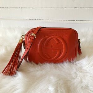 GUCCI Soho Disco Orange Leather Bag Crossbody